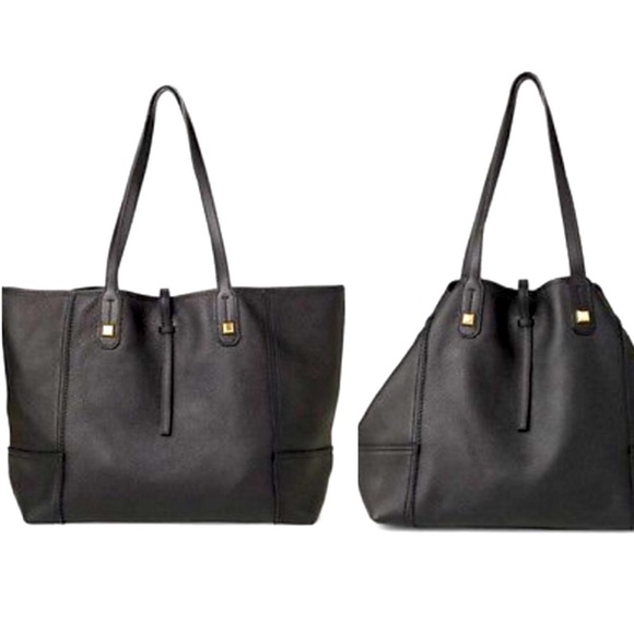 Stella & Dot Paris Market Black Leather Tote - Picture 4 of 12